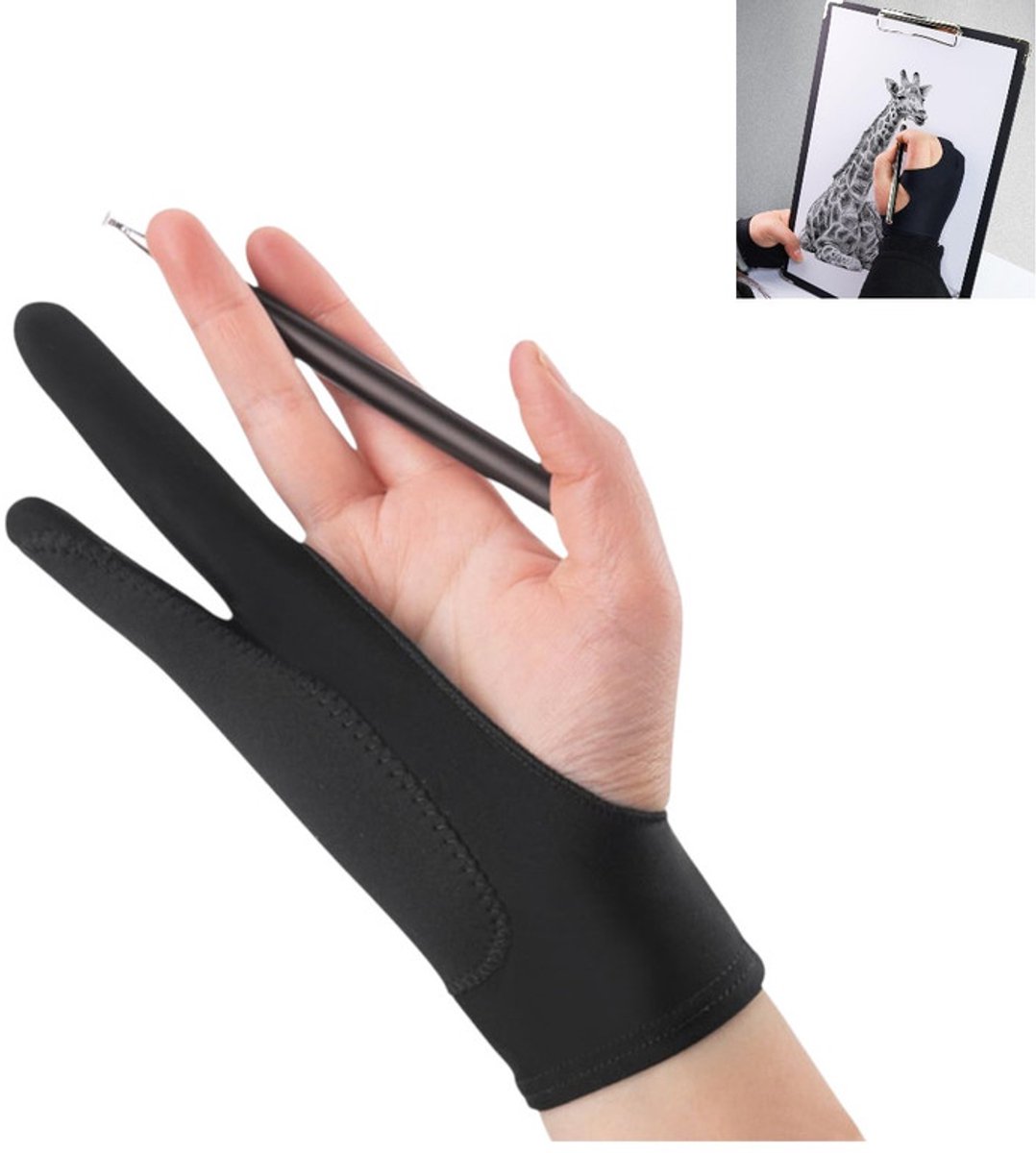 1 stuk - Tekenhandschoen Small - Drawing Artist Glove Tablet Handschoen - Digitale Tekenhandschoen - Zweet - vlek- en slijtvaste tekenhandschoenen - Drielaagse handschoenen