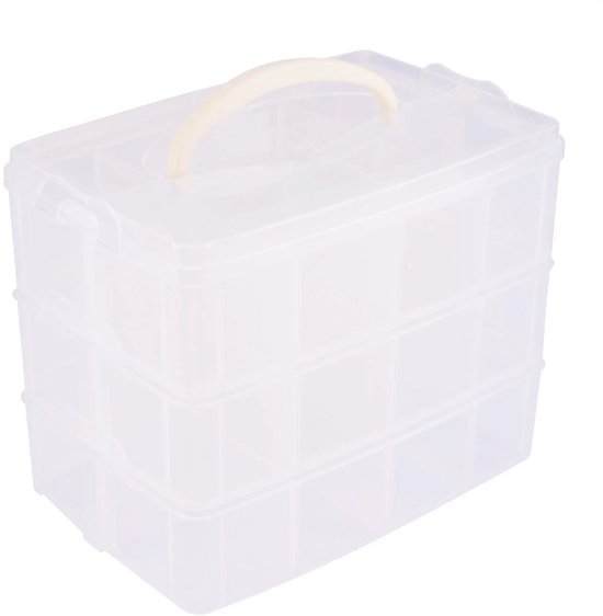 Boîte de stockage à 3 couches avec 24 conteneurs variables