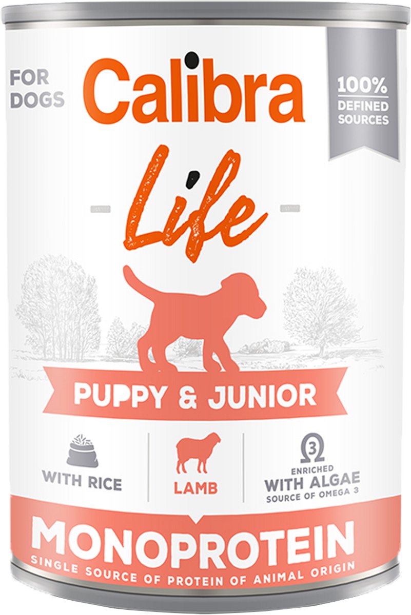 Calibra Dog Life Puppy & Junior Natvoer - Lam - 6 x 400 g