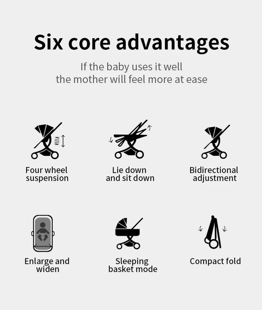 Ruihai Hennova 3-in-1 Kinderwagen met Autostoel - Roze - afbeelding 3