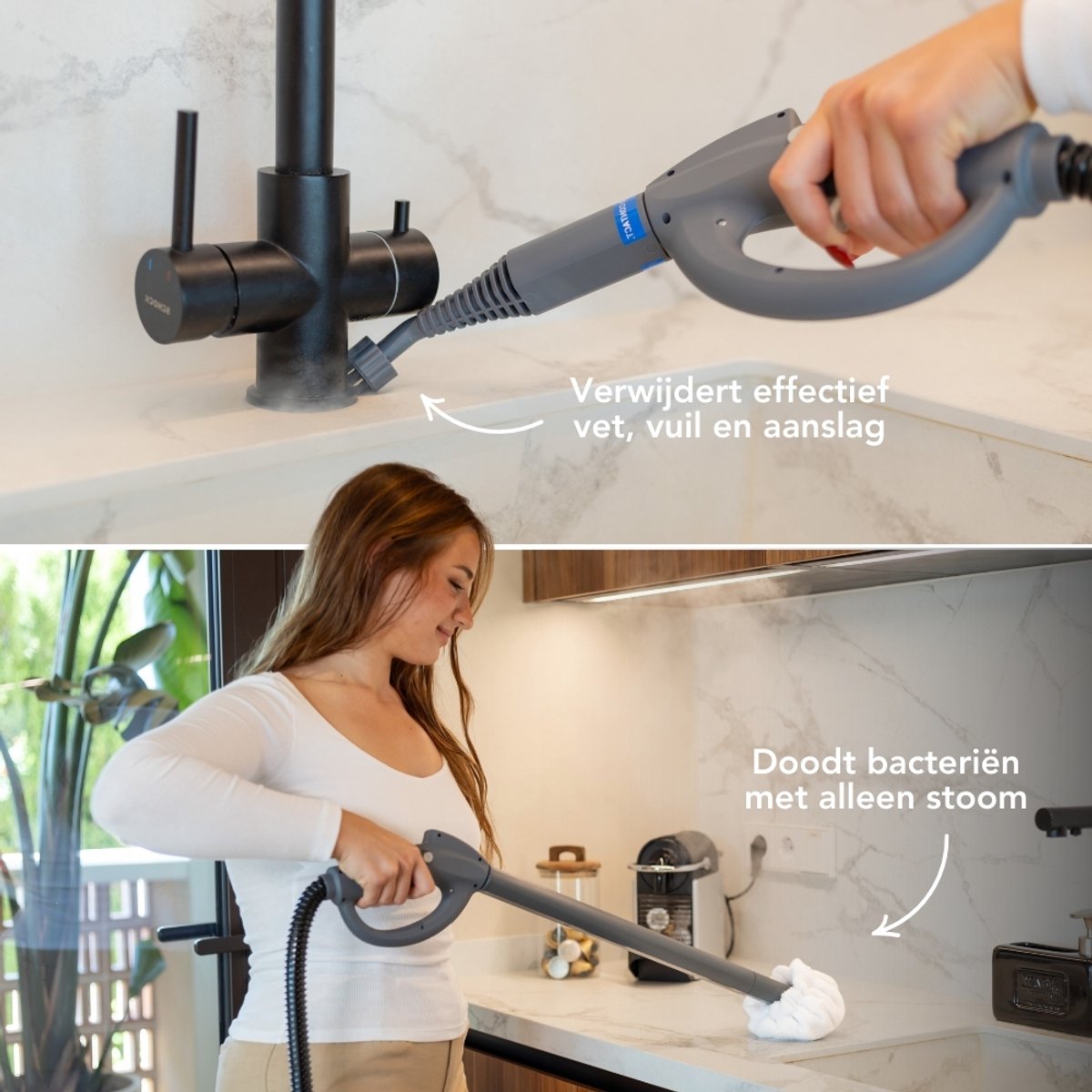 Techweise TS1 - Stoomreiniger - 3,6 bar 1500W - 26 accessoires - Vloer, badkamer en meer - 40 min stomen thumbnail 3