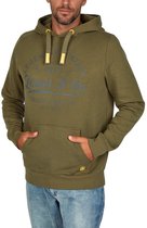 riverso Heren trui RIVArmin regular fit Olijf XXL Volwassenen Warme Sweater met Vintage Print & Capuchon