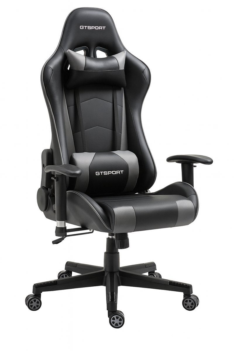 GTSport Gaming Stoel Ergonomisch Verstelbaar Grijs