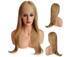 Frazimashop- Braziliaans Remy Steil pruik- Dames pruiken- Echt Haar- 24 inch- Pruik lang haar -honing Blond- Haarwerken - Pruiken - Straight- human hair 13x1T- lace wig- Pruik - Wasbaar - steil Pruik