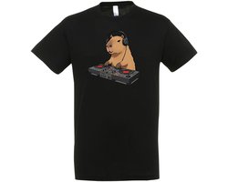 Capybara DJ T-shirt - Heren Dames Unisex - cadeau - Grappige T-shirt’s - Origineel Cadeau - Zwart - Capibara - Funny - Grappig - Maat XL