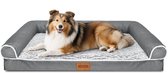 Panier orthopédique pour chien Nobleza - Mousse à mémoire de forme - Imperméable - Coussin lavable - Taille XL : 106 x 76 x 20 cm - Grijs