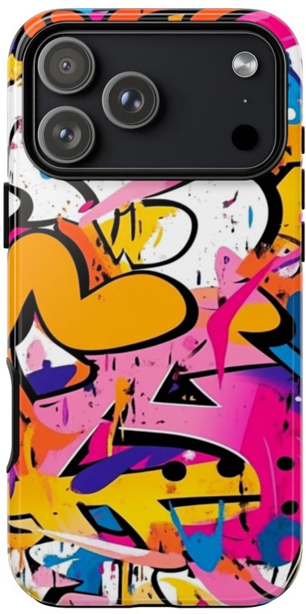 Kleurrijke Abstracte Graffiti Kunst – Telefoonhoesje Geschikt voor iPhone 17 Pro Max
