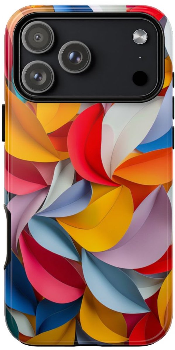 Kleurrijk Papieren Bladpatroon – Telefoonhoesje Geschikt voor iPhone 17 Pro Max