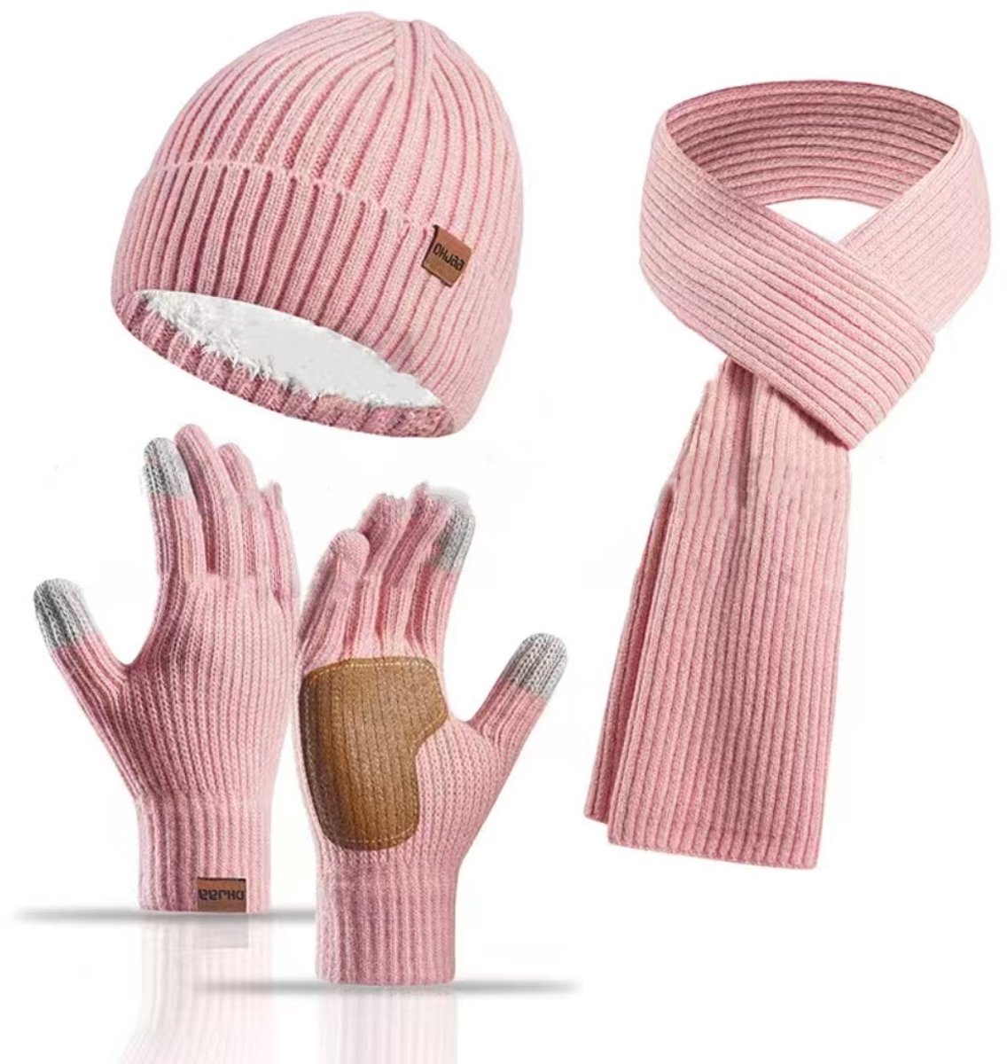 Wintermuts sjaal en handschoenen set-pompon beanie infinity sjaal handschoenen set-wanten handschoenen sjaal pom pom muts-bont pom pom muts sjaal wanten - België