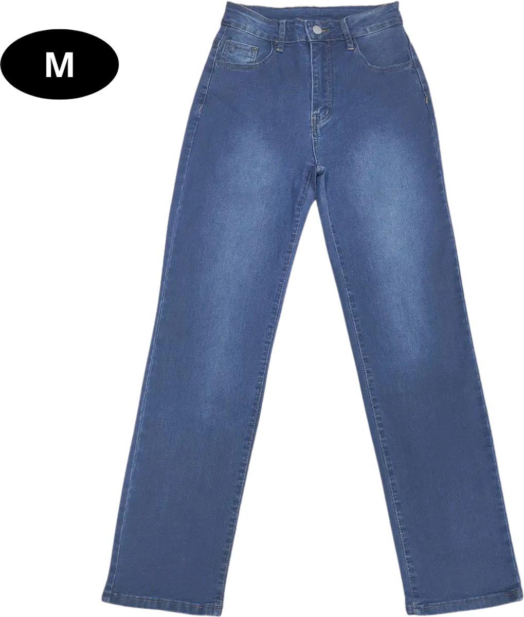 Livano Lange Broek Dames Spijkerbroek Broeken Spijker Pants Jeans Trouser Stretch High Waisted Straight Leg Blauw