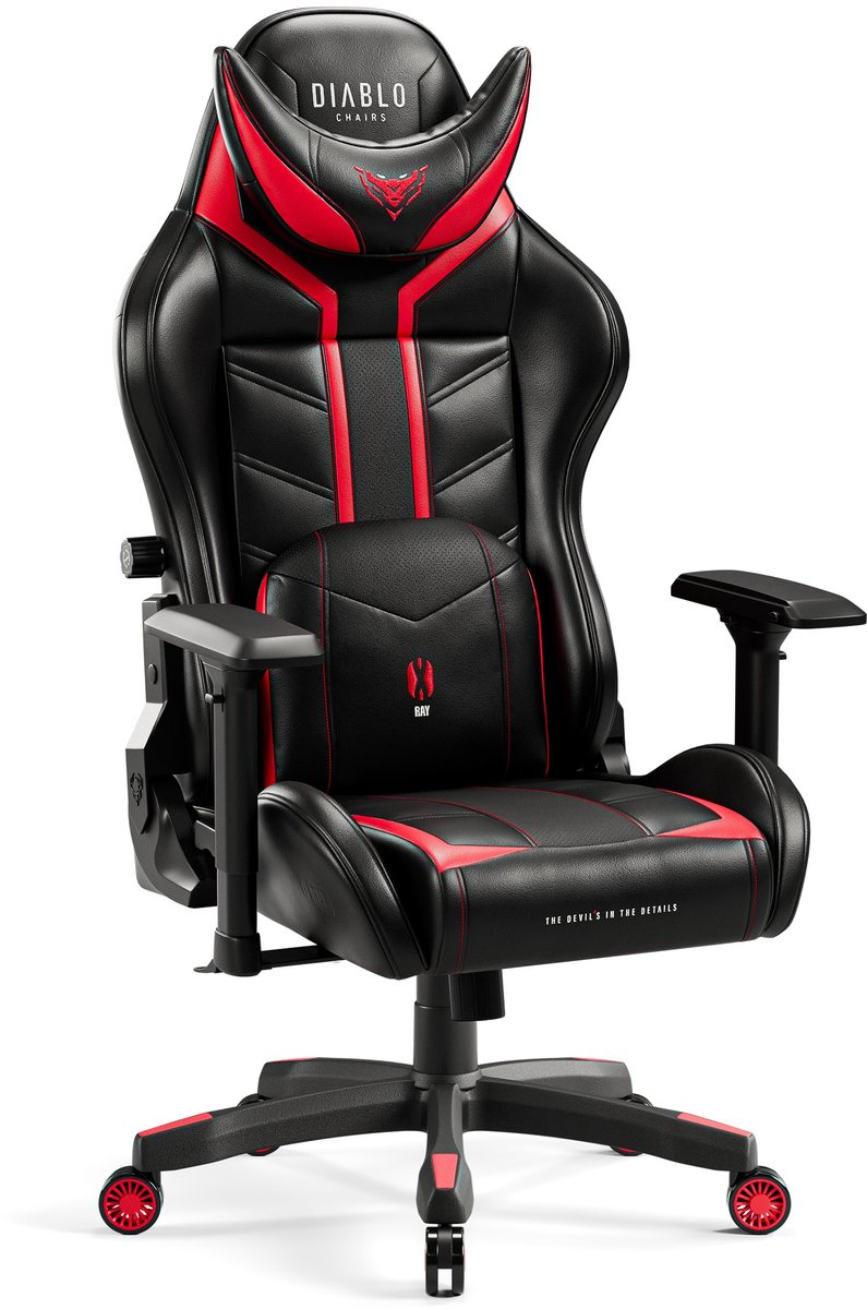 DIABLO CHAIRS - Gaming stoel X-Ray 2.0 - Bureaustoel verstelbaar - Normale maat - Zwart / Rood