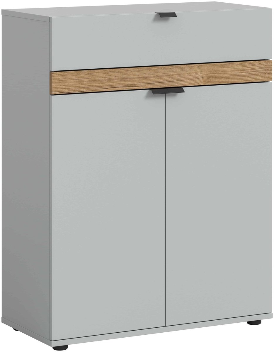 Furnilux Naro GD schoenenkast lichtgrijs NB lichtgrijs NB Abs. Evoke Oak NB - 37x75x98cm Bruin