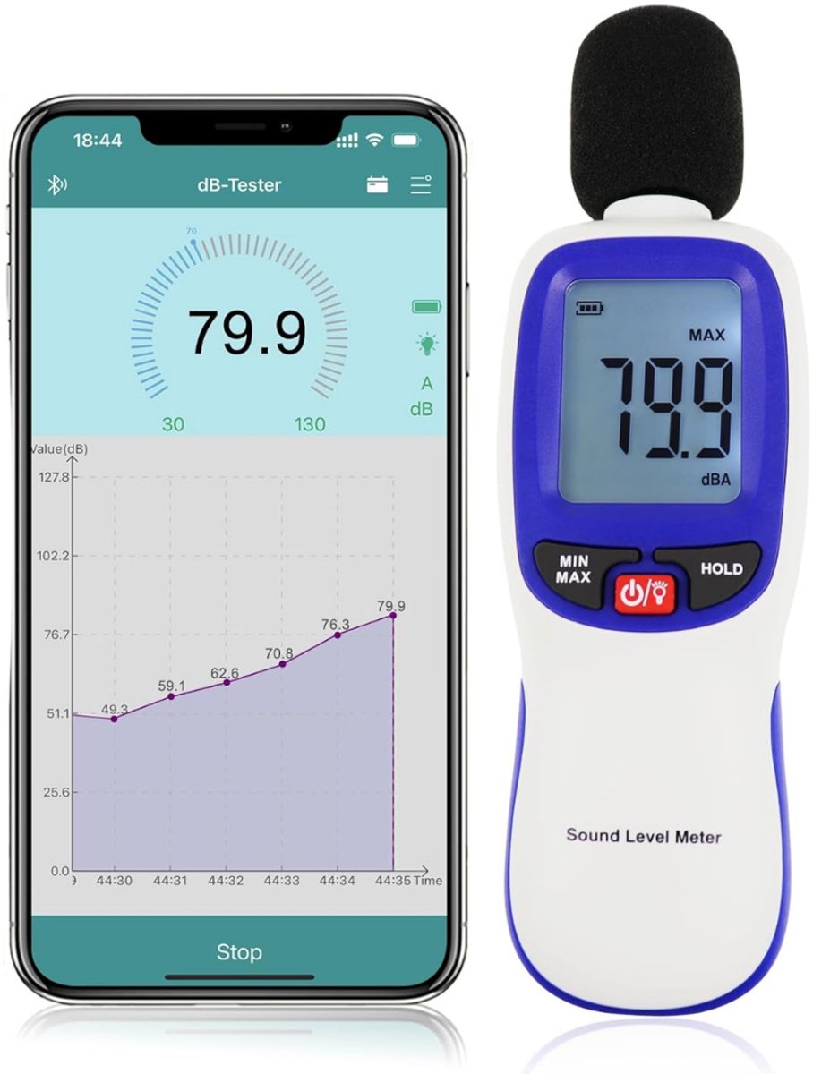 Professionele Decibelmeter - DB Meter - Geluidsmeter - Wit