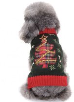 Honden "Foute" Kersttrui Groen Kerstboom Maat XS Ruglengte 22 en Borstomvang 29cm