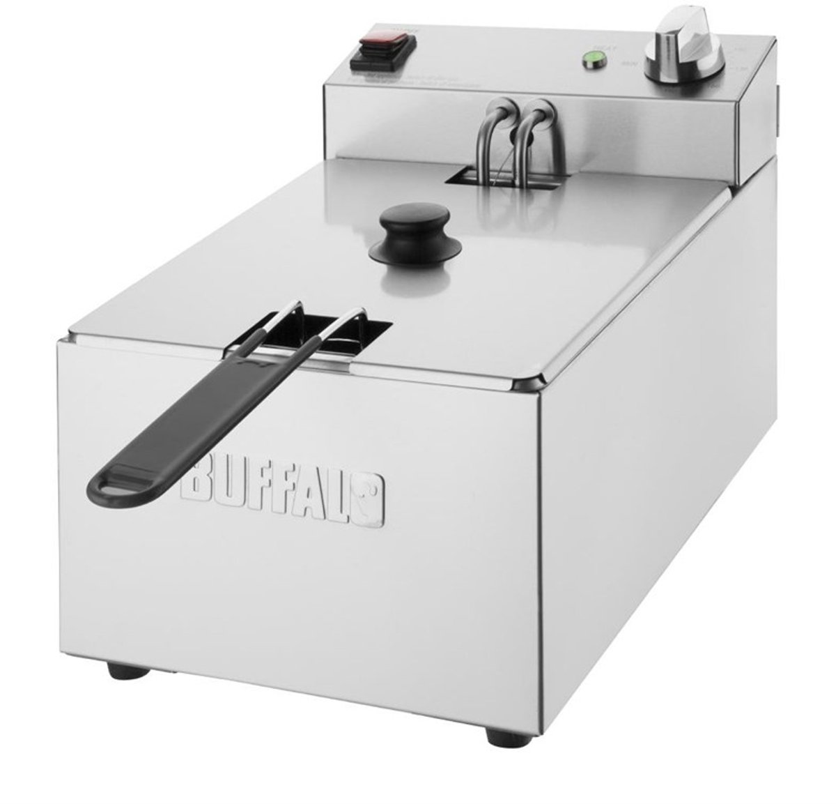 Buffalo Elektrische Friteuse 5 Liter - RVS - Frituurpan incl. Mand en Deksel - Overhittingsbeveiliging