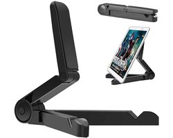 Crrynuo-Verstelbare -tabletstandaard - voor iPad-Samsung Galaxy en Kindle Fire-tablets - Draagbare tabletstandaard - Bureautelefoonhouder voor iPhone-Samsung (zwart)