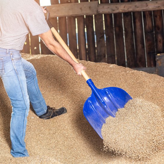 KADAX Schep, zandschep met lange steel van hout, spade met D-greep, sneeuwschep, tuinspade met afgeronde randen, grondschep (kunststof) van Merkloos	 — afbeelding 4