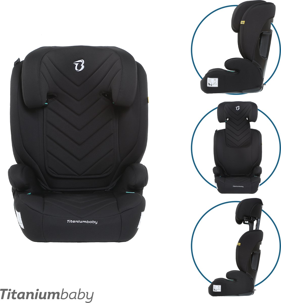 Titaniumbaby Vidar Zwart 100-150 cm i-Size Autostoel TB-5907