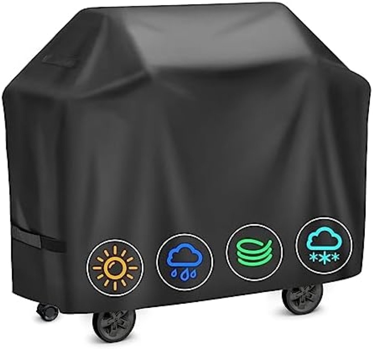 Weerbestendige Barbecuehoes Vierkant Waterdicht UV-Bescherming 147x61x117 cm Zwart - Beschermhoes voor Gasbarbecue en Grill