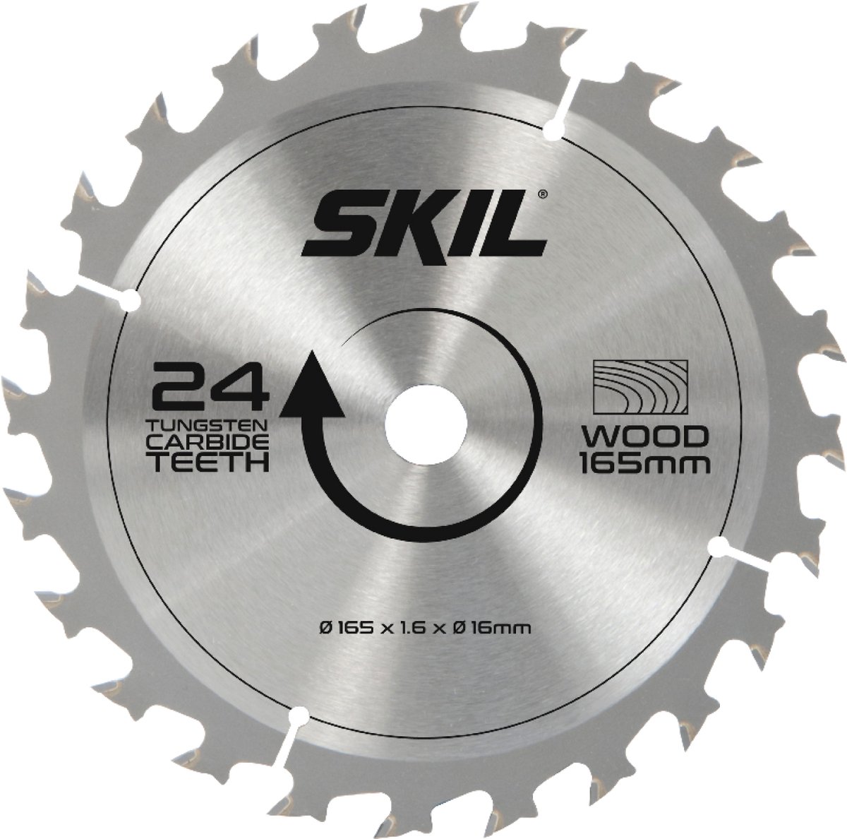 SKIL Zaagblad - Hardmetalen - Cirkelzaagblad - Zaagblad Hout - Voor Cirkelzaag - 165 mm & 24 Tanden - Skil 2610S00274