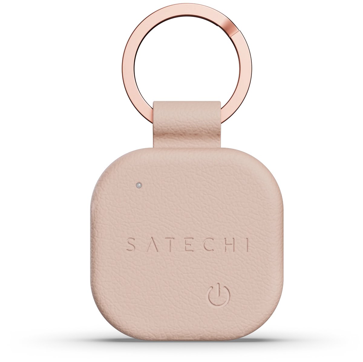 Satechi FindAll Vegan-Lederen Sleutelhanger met FindMy – Ingebouwde Find My Technologie – Geavanceerde Bluetooth 5.4 LE Tracking – Waarschuwt bij Vergeten Essentiële Zaken - Roze