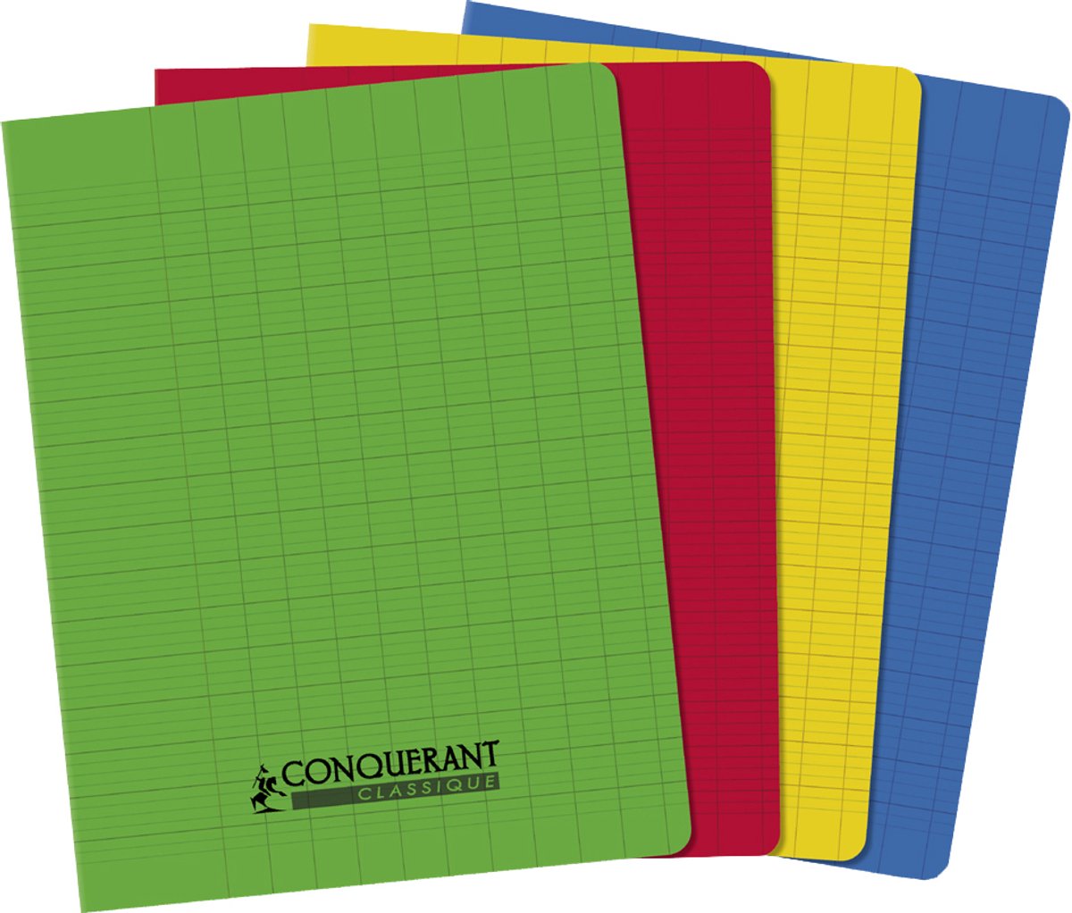 Conquerant Cahiers Polypro, Monochromatisch, Blauw, 48 vel, Mat, Gelijnd papier, Softcover