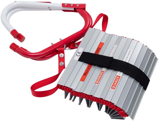 EGTink touwladder brandladder vluchtladder, 10m reddingsladder met haken voor 2-3 verdiepingen tellend huis, noodladder multifunctionele ladder brandladder, voor balkon reling boomhut