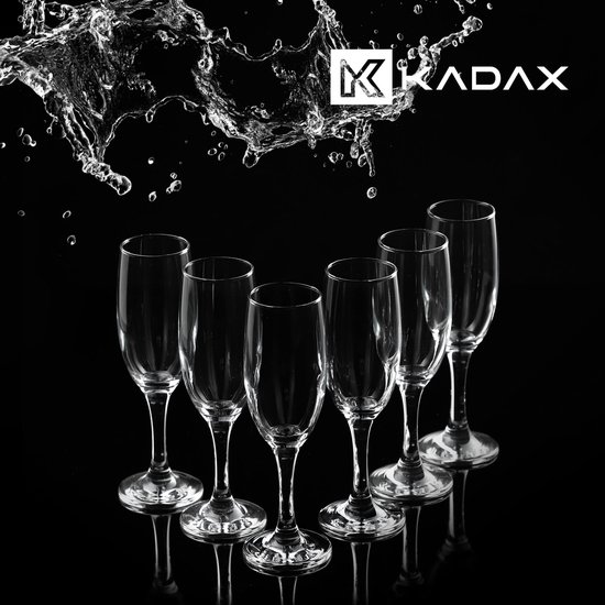 Verres à vin KADAX, verre à vin lavable au lave-vaisselle, ensemble de verres de haute qualité et élégants pour le vin rouge et blanc, verres à vin pour servir le vin et le champagne (6 x 190 ml, pour le champagne)