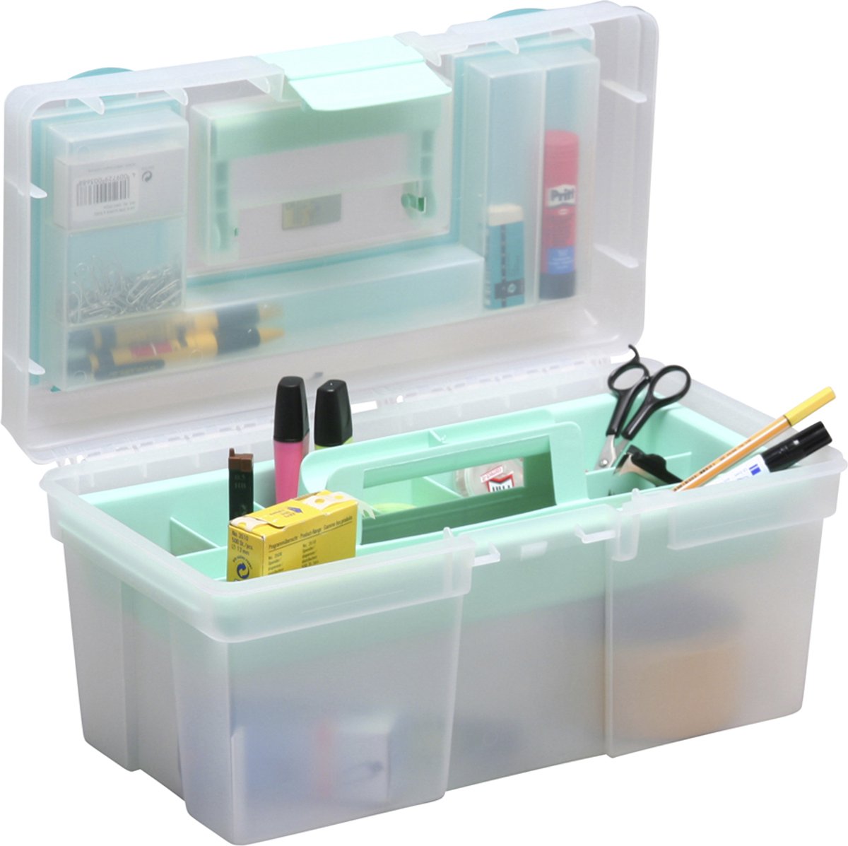 allit opbergkoffer McPlus Clear 16, PP, groen