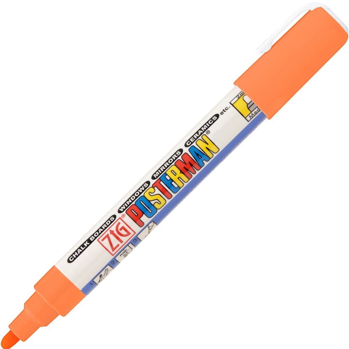 Securit Zig Posterman waterbestendige krijtstift - fluo oranje - medium