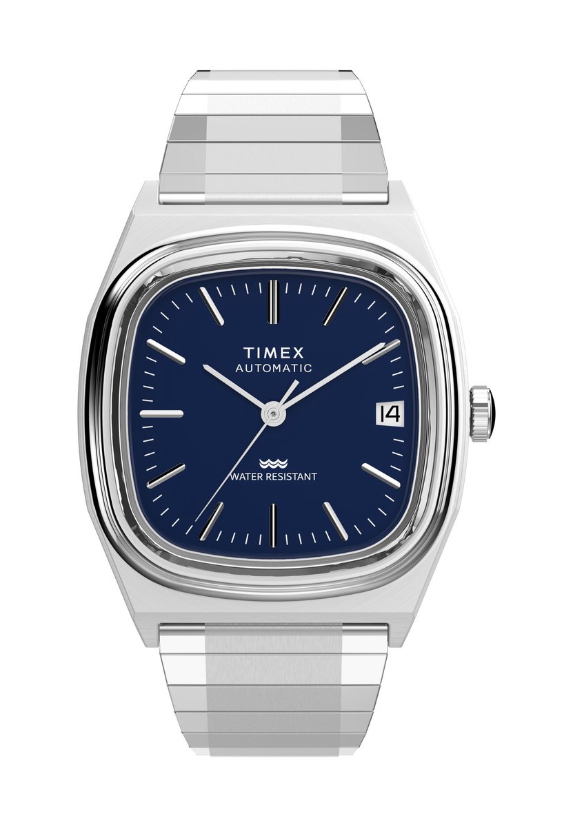 Timex Timex Automatic 1983 E Line Mechanisch Automatisch Horloge Zilveren Toon Kast: 100% Roestvrij Staal | Armband: 100%Roestvrij Staal 34 TW2Y07400AJ