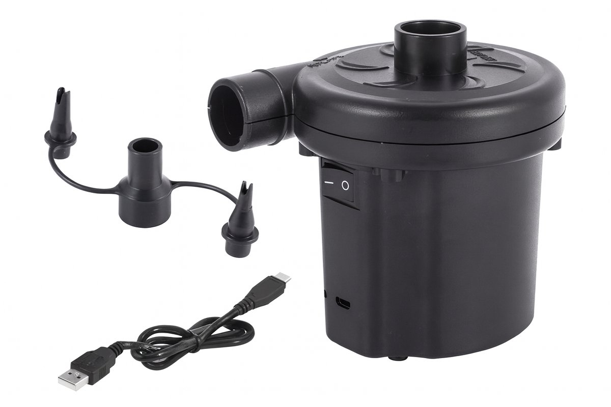 THAR Elektrische Luchtpomp 85W – USB Oplaadbaar – Met 3 Opzetstukken – Voor Luchtbedden, Zwembanden, Speelgoed en Vacuumzakken – Compact, Krachtig en Draagbaar