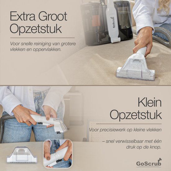 GoScrub® Professionele Tapijtreiniger – Vlekkenreiniger & Bank Reiniger – Voor Bank, Auto, Matras – Inclusief Schoonmaakmiddel – Reinigingsmachine - Zetelreiniger