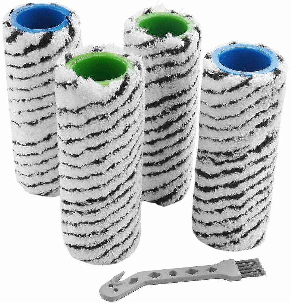 Rollenborstel set voor Kärcher - 4 stuks, steenborstel, duurzame reinigingsborstels - Geschikt voor FC7 en FC5 vloerenreinigers - Voor huishoudelijk gebruik en vloeronderhoud