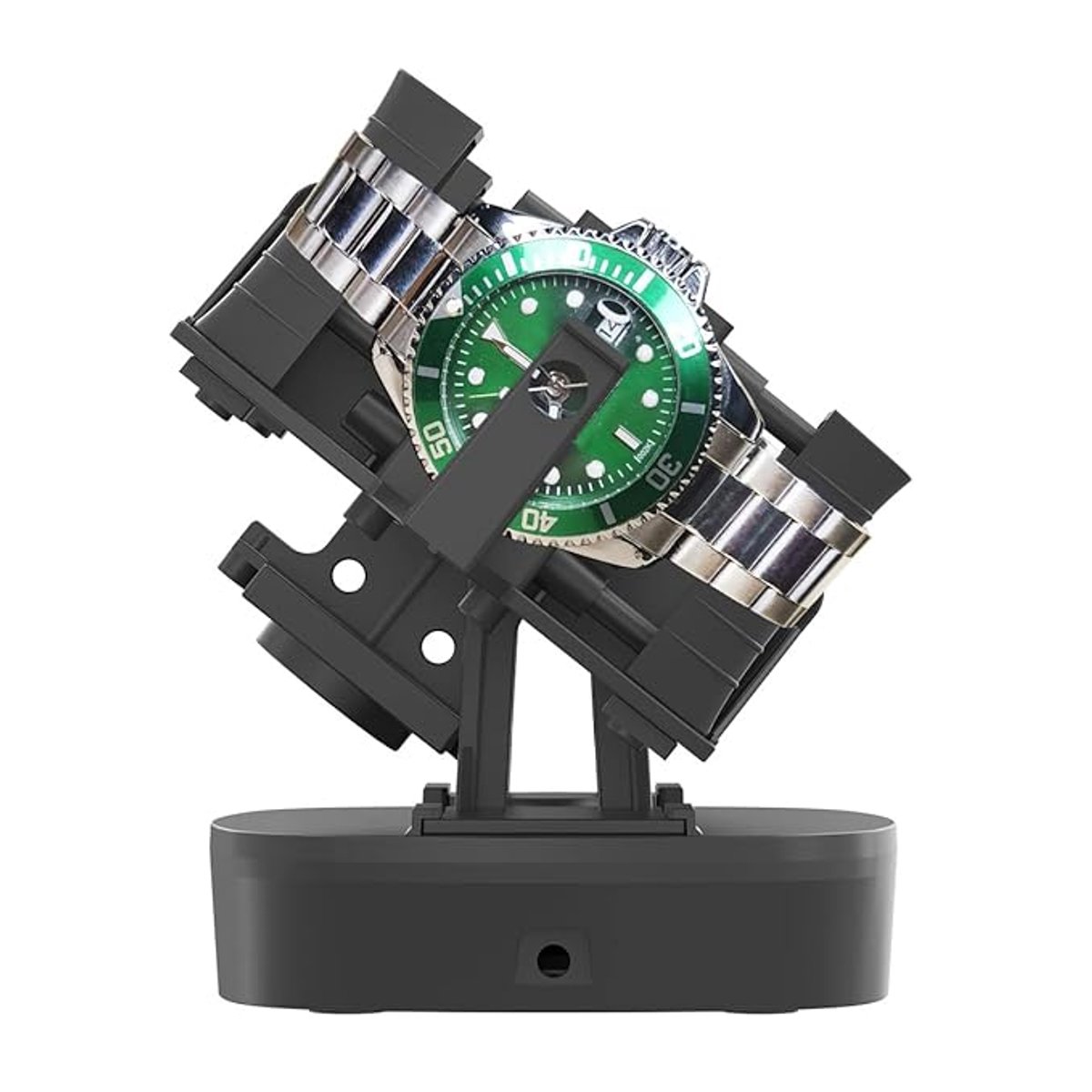 Watch Winder voor automatische horloges, timer-uitschakelfunctie, 1-12 uur toegestaan, ondersteuning voor enkele en dubbele horloges, opwindapparaat, roterende horlogedraaier