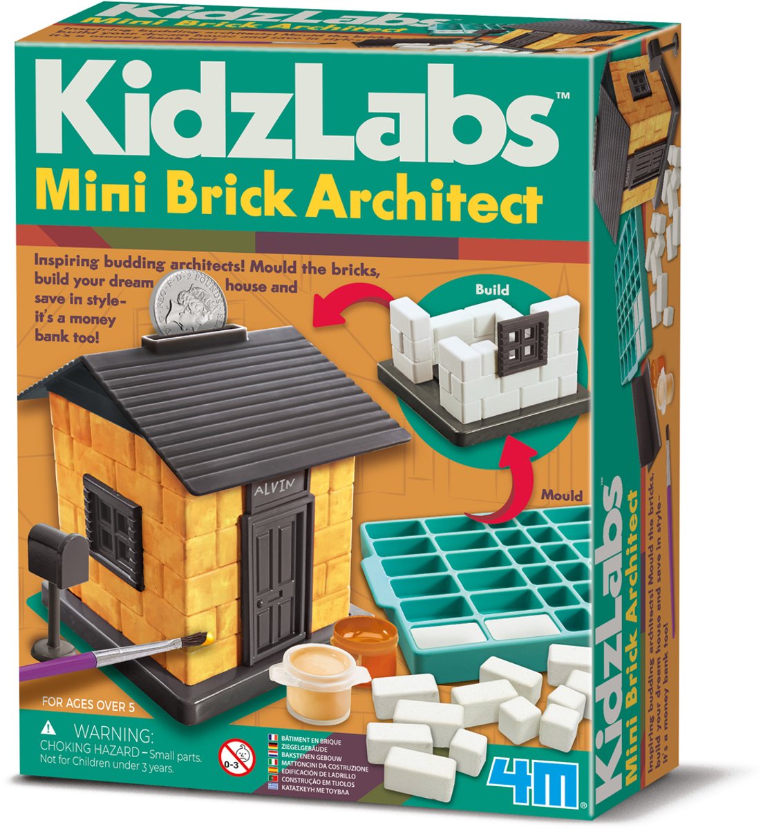 4M wetenschap en spel - bouwen met mini-steentjes - modelbouw - architectuur - kidzlabs - 5 jaar