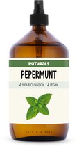 Puturals Pepermuntwater 100% Biologisch - 1000ml - Puur en Vegan - Pepermunt Spray voor Huid en Haar - Zonder Alcohol - Bijproduct van Pepermunt Olie - Bruine Glazen Fles + Verstuiver