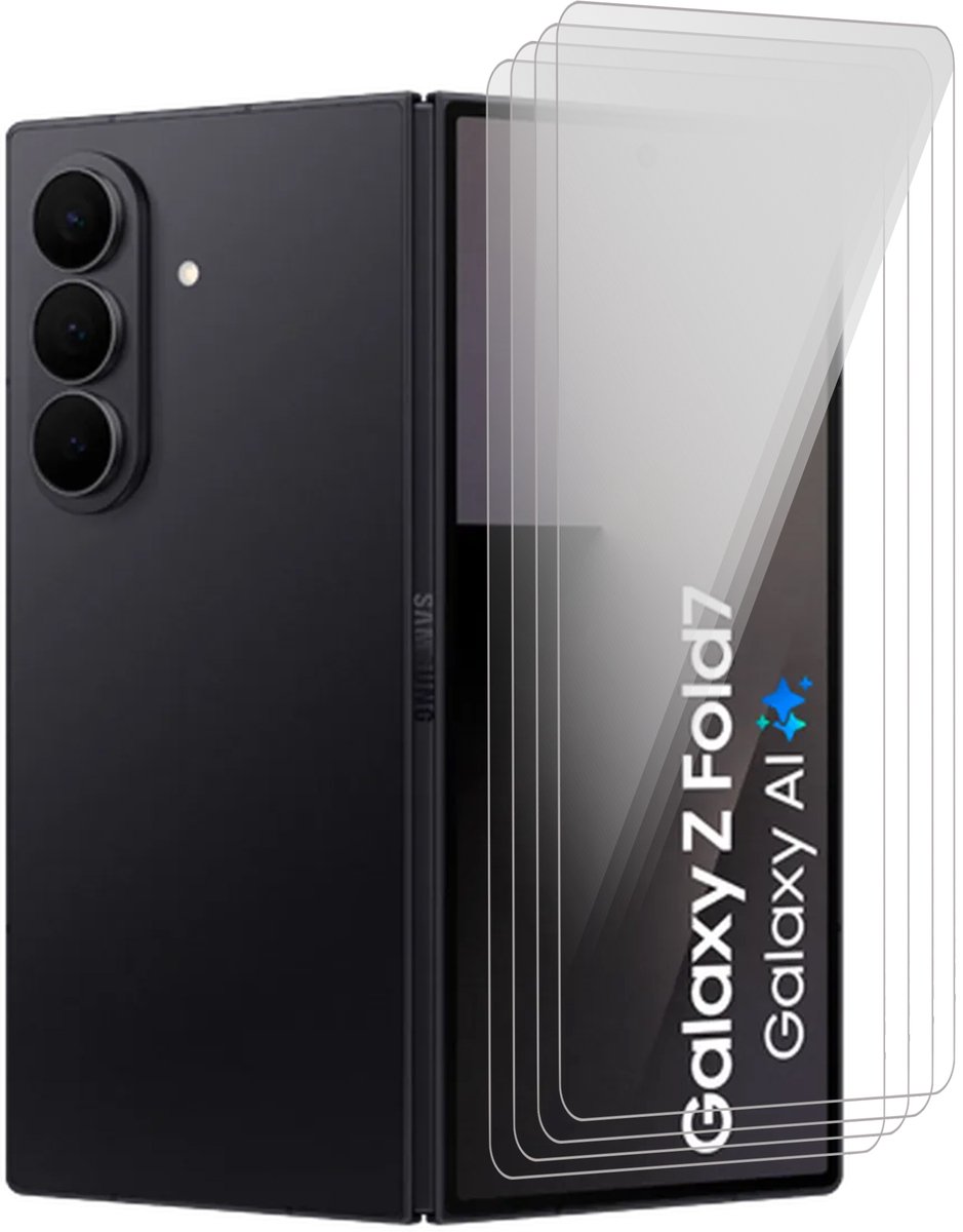 Screenprotector geschikt voor Samsung Galaxy Z Fold 7 - 4x Glas Screen Protector