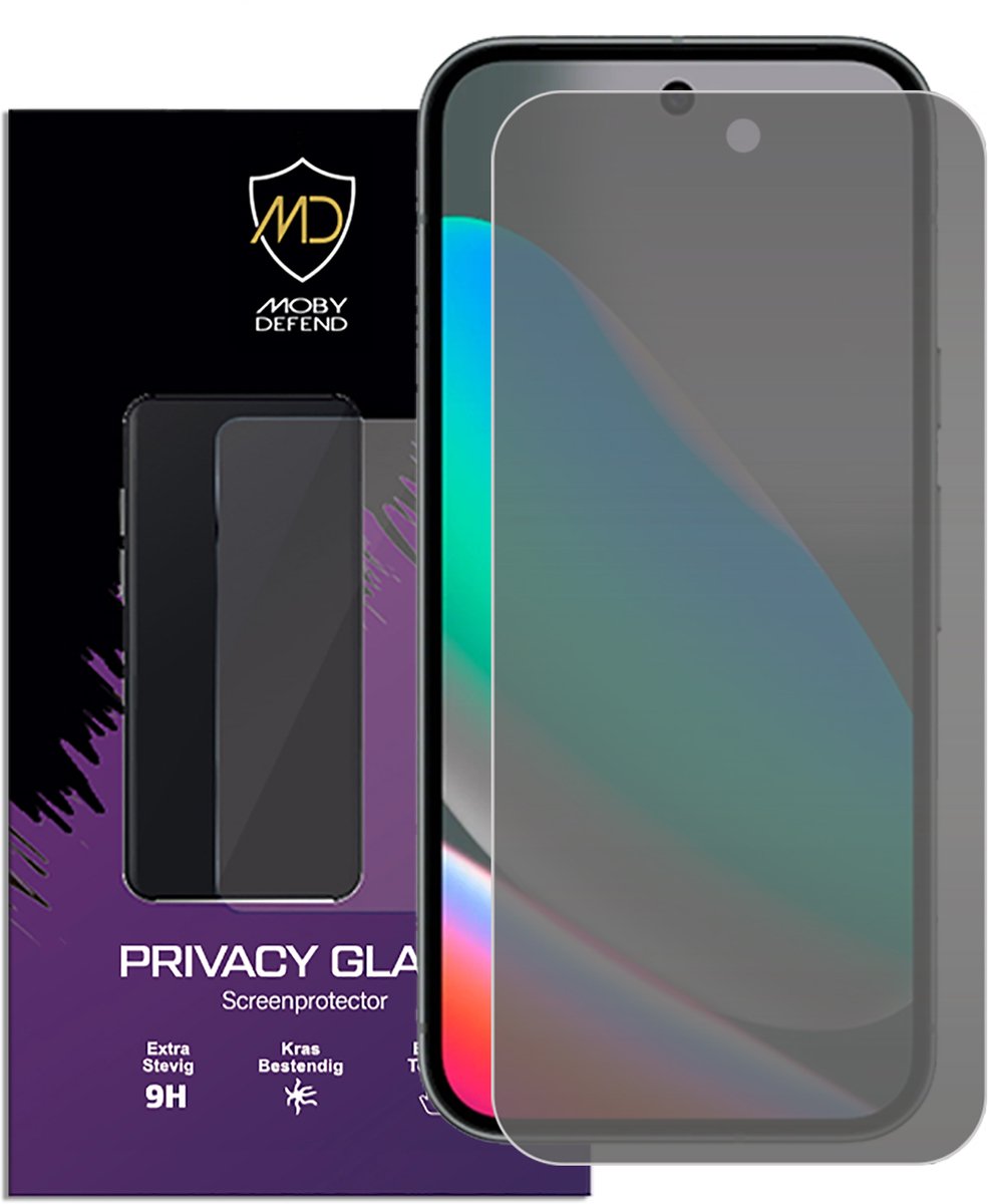 MobyDefend Screenprotector - Geschikt voor Google Pixel 10 - HD Privacy Glass Screensaver