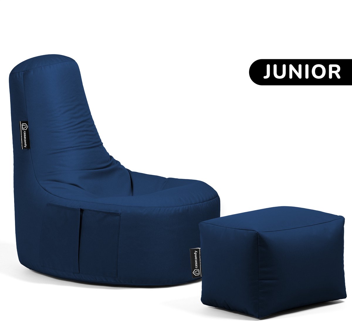 Casacomfy Gamer Junior - Zitzak met Voetbankje - Kinderen - Waterbestendig - Binnen & Buiten - Donker Blauw