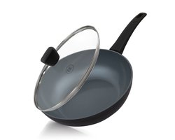 BE Living Wokpan met Deksel - Ø 28 cm - Keramisch - Inductie Pan - PFAS Vrij Anti Aanbak - Delight Series