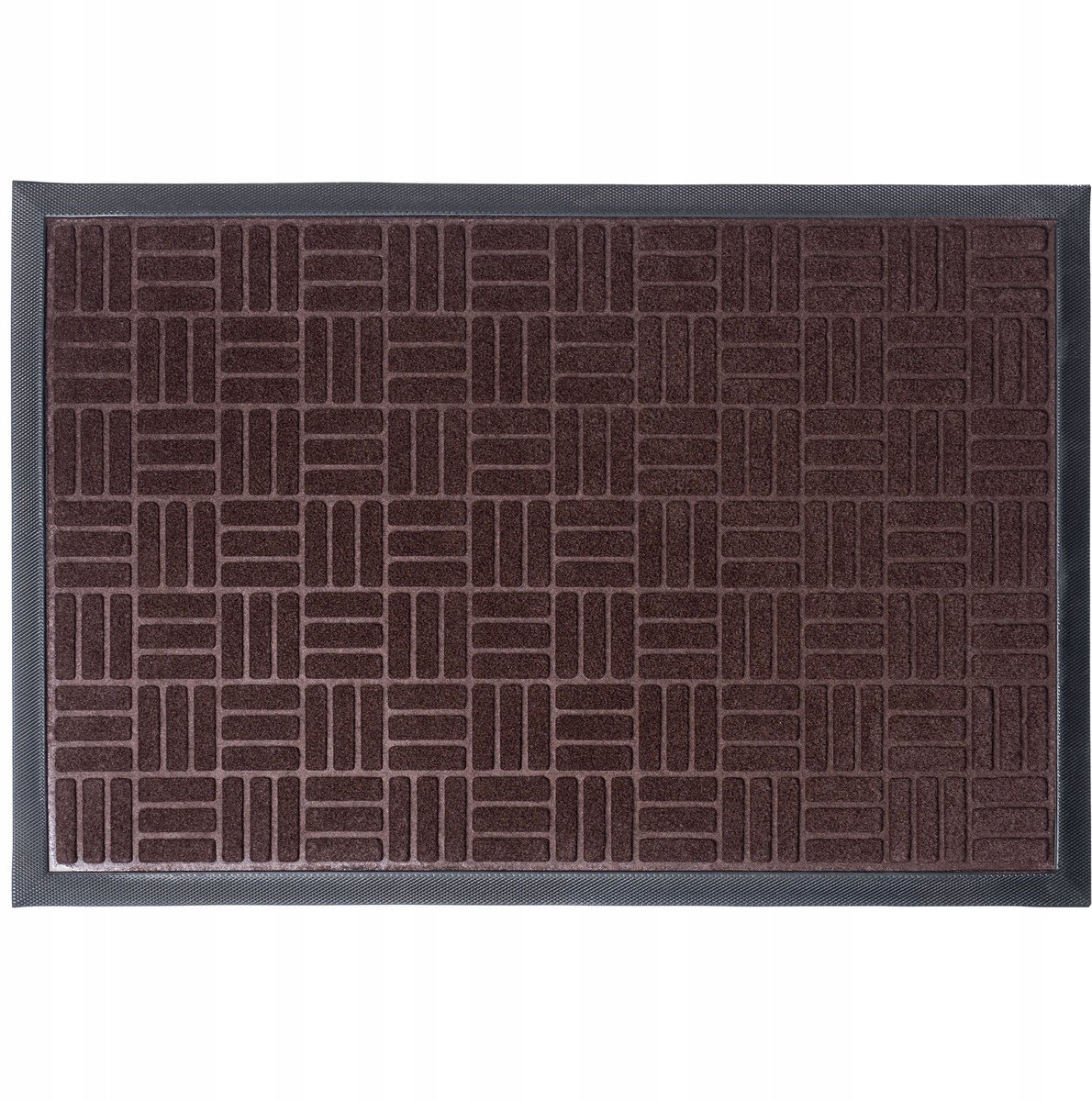 KADAX Deurmat, 60 x 40 cm, deurmat voor binnen en buiten, wasbare rubberen voetmat voor huisdeur, entree, vuilvangmat van rubber, schoonloopmat, deurmat, bruin