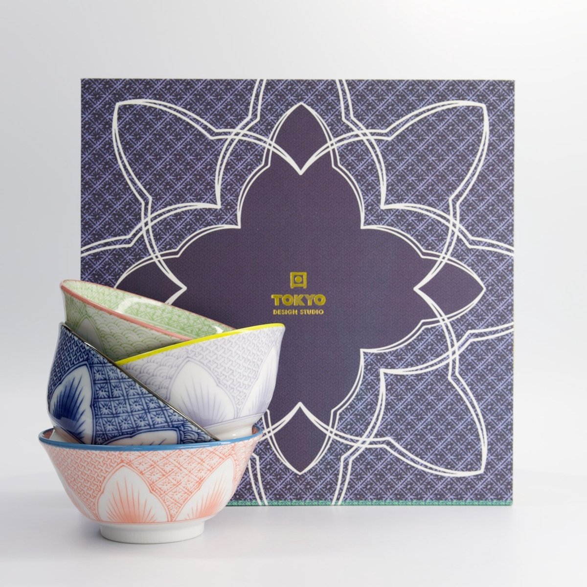 Tokyo Design Lily Flower 4pcs Bowl Giftset 14.8x6.8cm 550ml set van 4 kommen