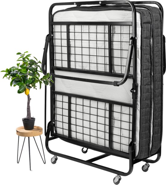 Troonz® Opklapbed Milano 90x200 cm – Vouwbed met Matras - Opklapbed 1 persoons - Logeerbed