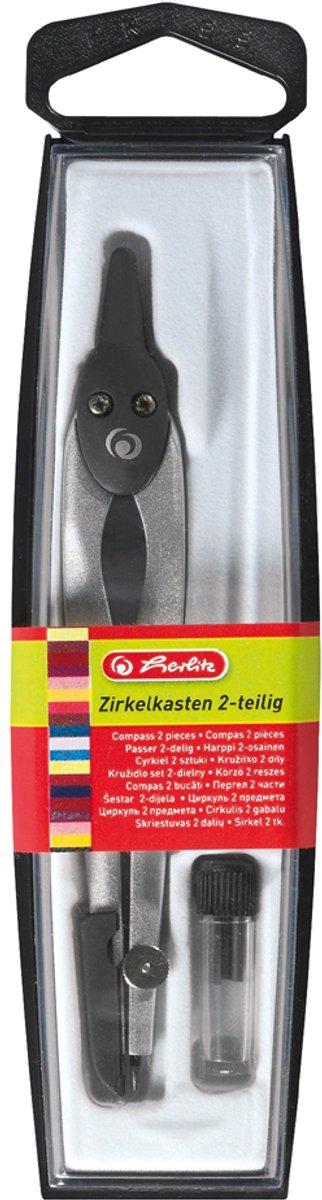 Etui voor passer, 2-delig, gemixt gekleurd.