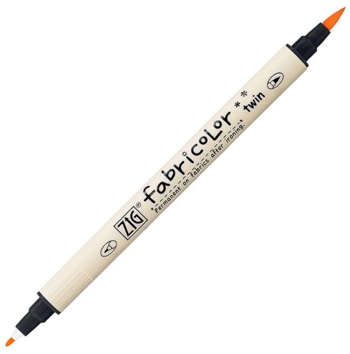 Zig - Fabricolor - Twin Tip Textielmarker - fluo oranje
