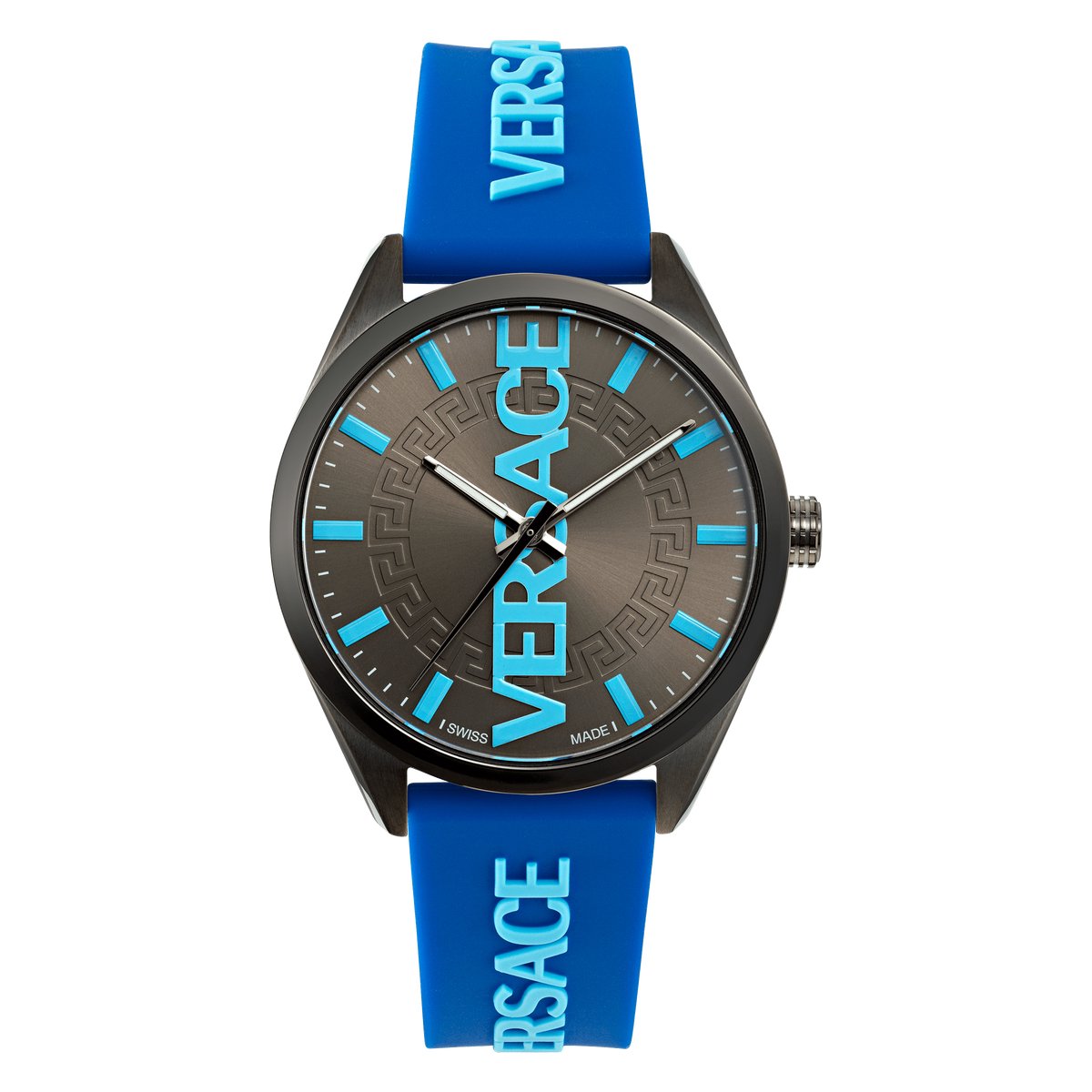 Versace V-Vertical VE3H00823 Horloge - Siliconen - Blauw - Ø 42 mm