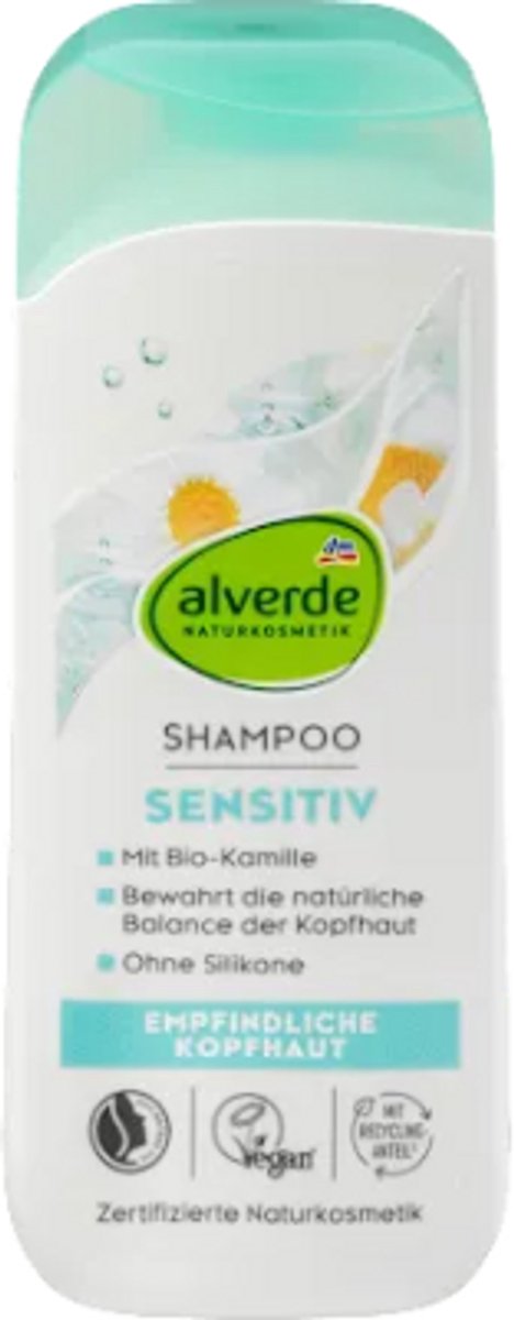 Alverde Naturkosmetik Shampoo Sensitive Kamille | 1x 200 ml - Biologische kamille | Voor de gevoelige hoofdhuid