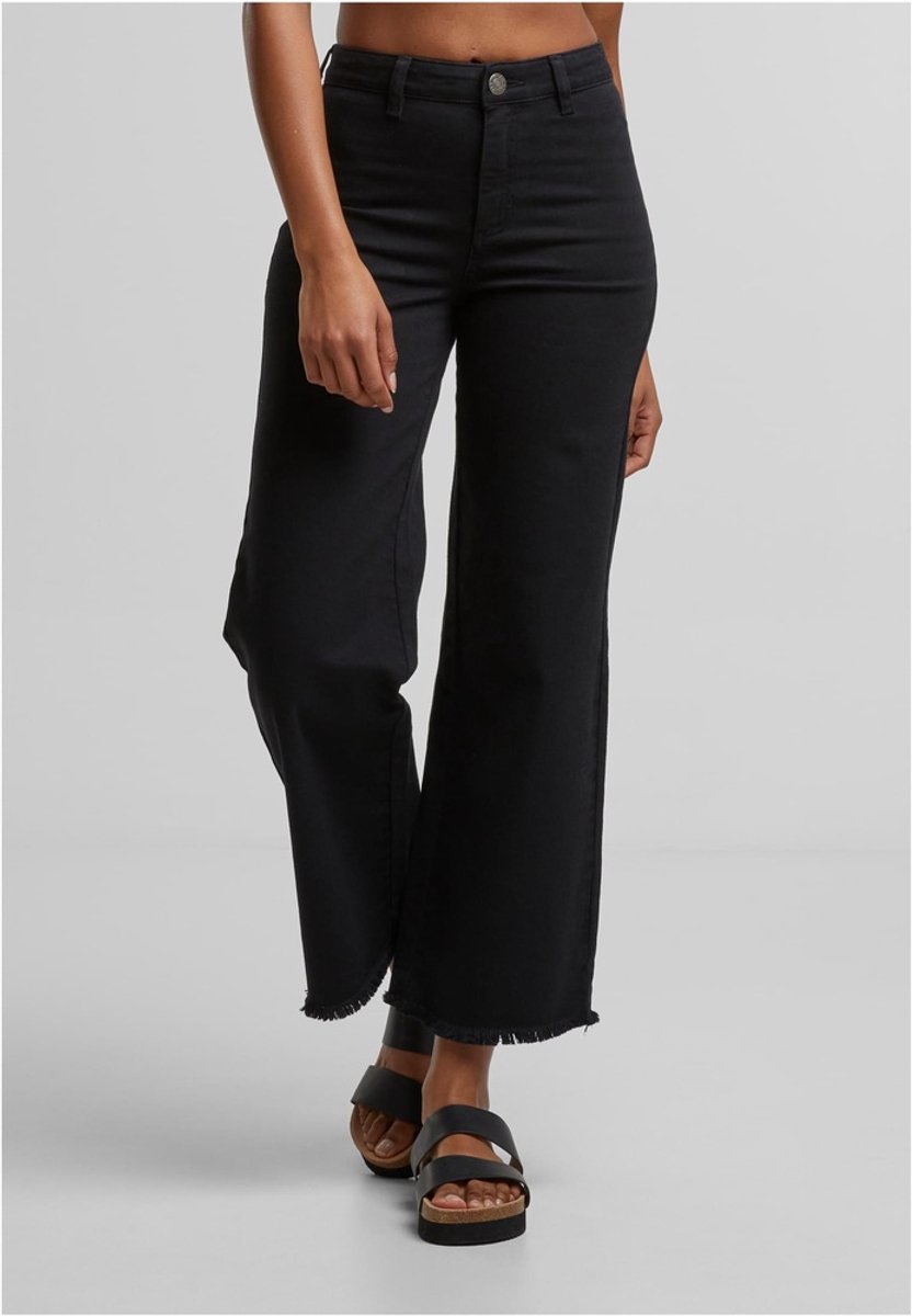 Urban Classics Damen Jeanshosen Ladies Relaxed Straight Fit TB7546 -28 Zwart
