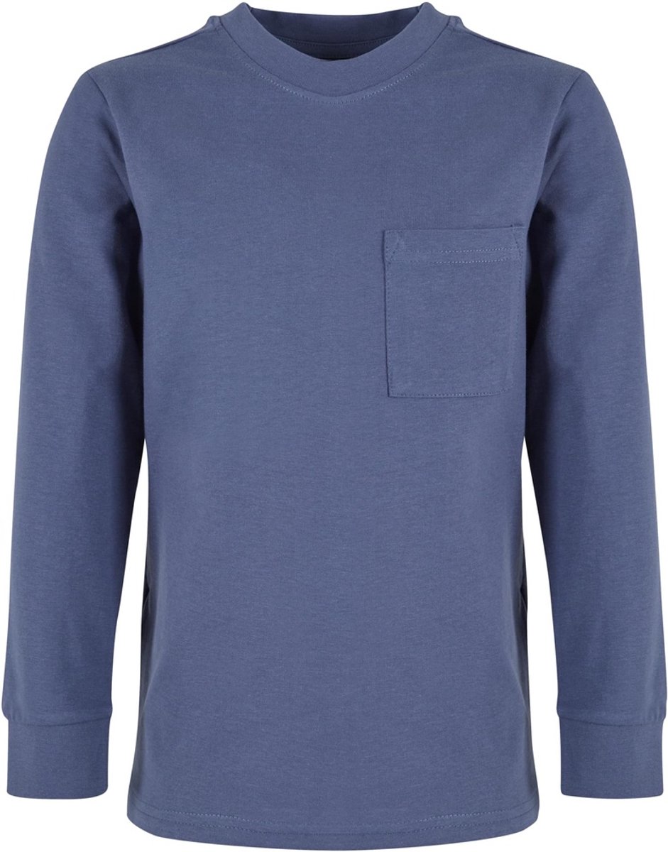 Urban Classics Heavy Oversized Pocket Kinder Longsleeve shirt Kids 110/116 Blauw